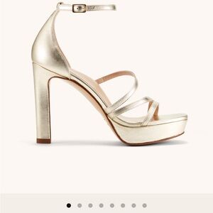 Elegant Gold Strappy Platform Heels